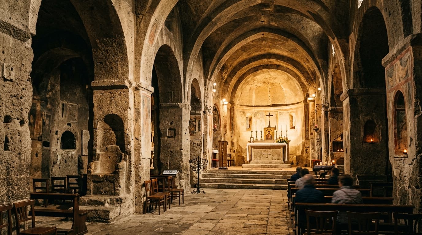 Underground Basilica of St Agrippinus in the Catacombs of San Gennaro